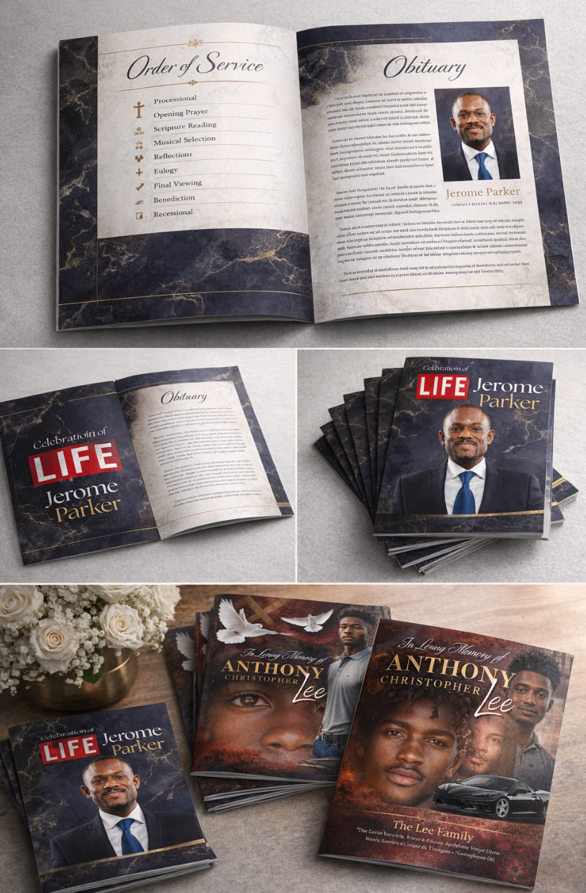 Funeral Program Design – Digital File (Print-Ready PDF)